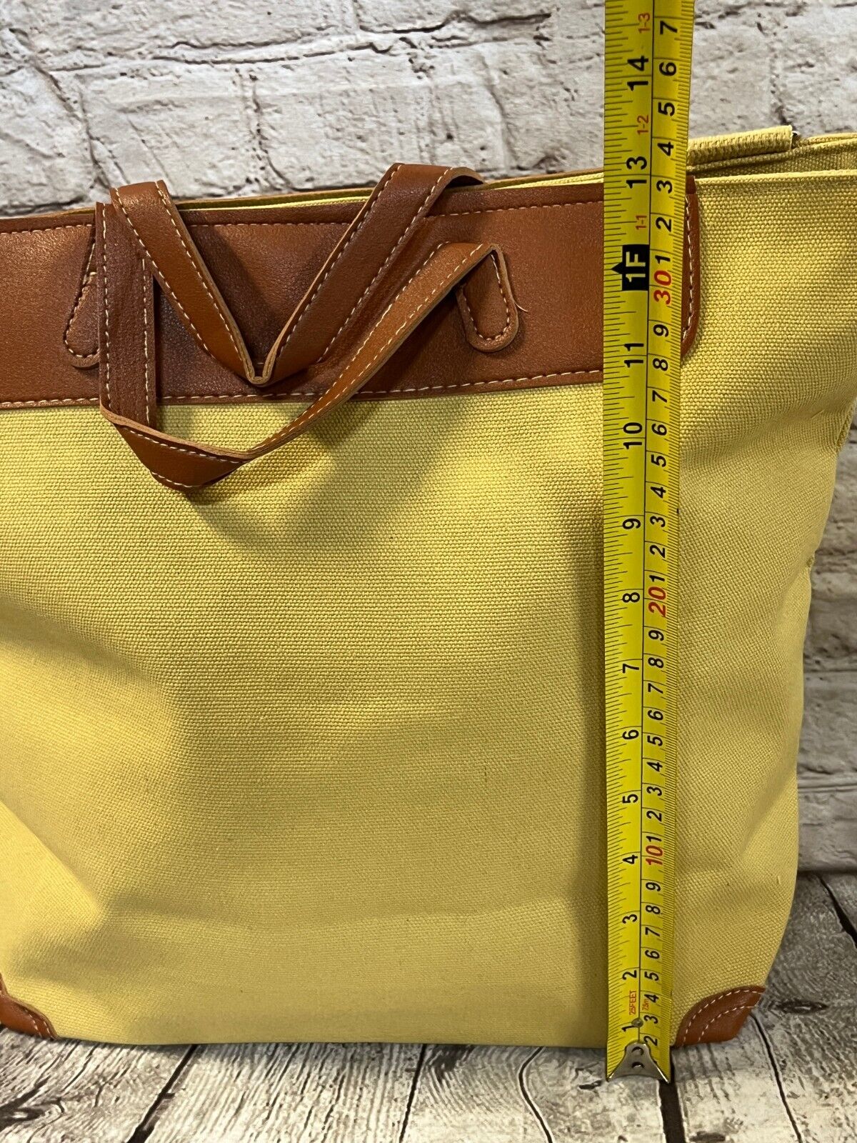 Canvas Tote /Zip Top Closure by Tanger Outlet ~ Muted  Yellow - New