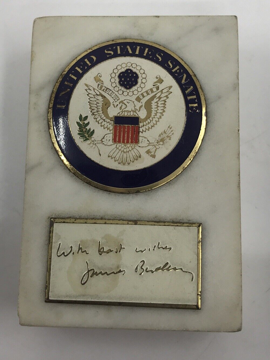 Vintage US Senate Marble Base Paperweight from Paperweights INC. in NY - 3"x 2"