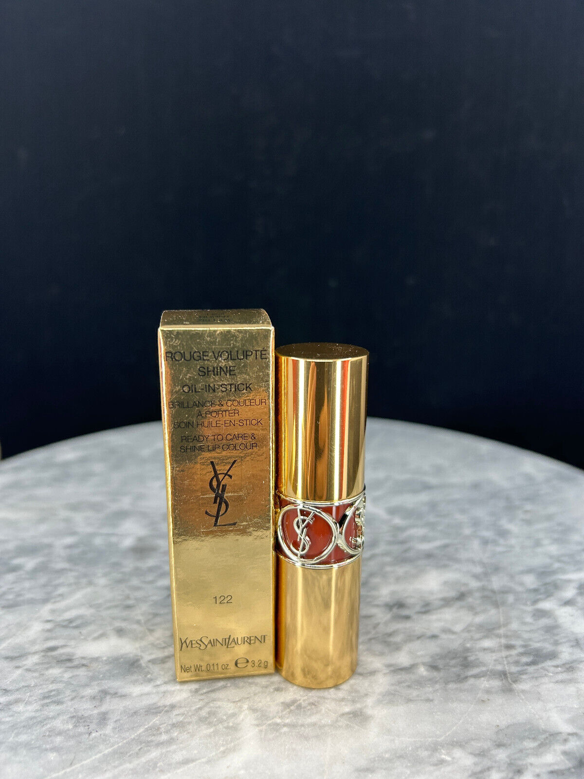 Yves Saint Laurent Rouge Volupte Shine Oil-In-Stick #122 Burnt Zellige  - NIB