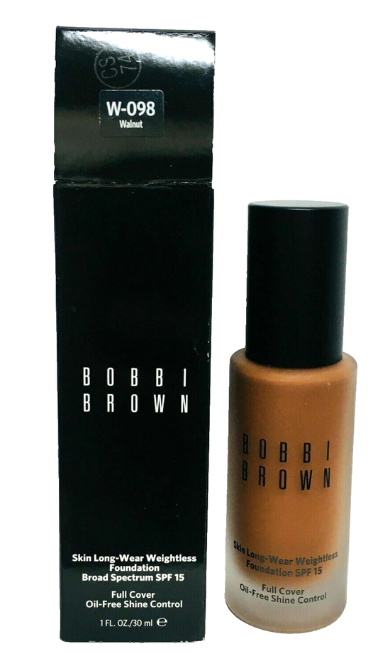 Bobbi Brown Skin Long-Wear Weightless Foundation SPF15 - 1oz #Walnut - NIB