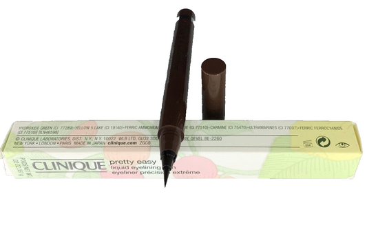 CLINIQUE PRETTY EASY LIQUID EYELINING PEN #02 BROWN~ 0.02 OZ