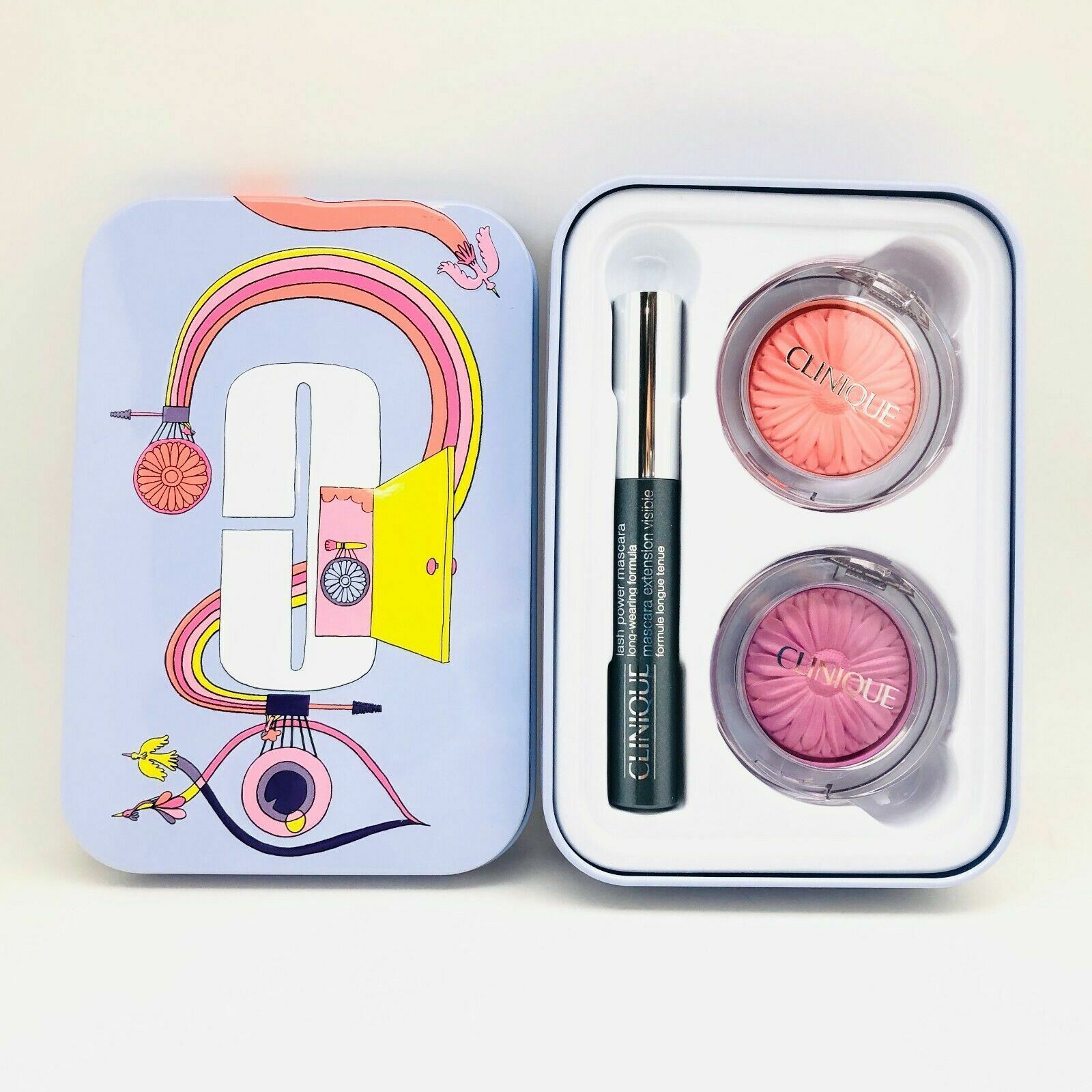 CLINIQUE JET SET EYES AND CHEEK LIMITED EDITION TRAVEL EXCLUSIVE 2 BLUSH+MASCARA