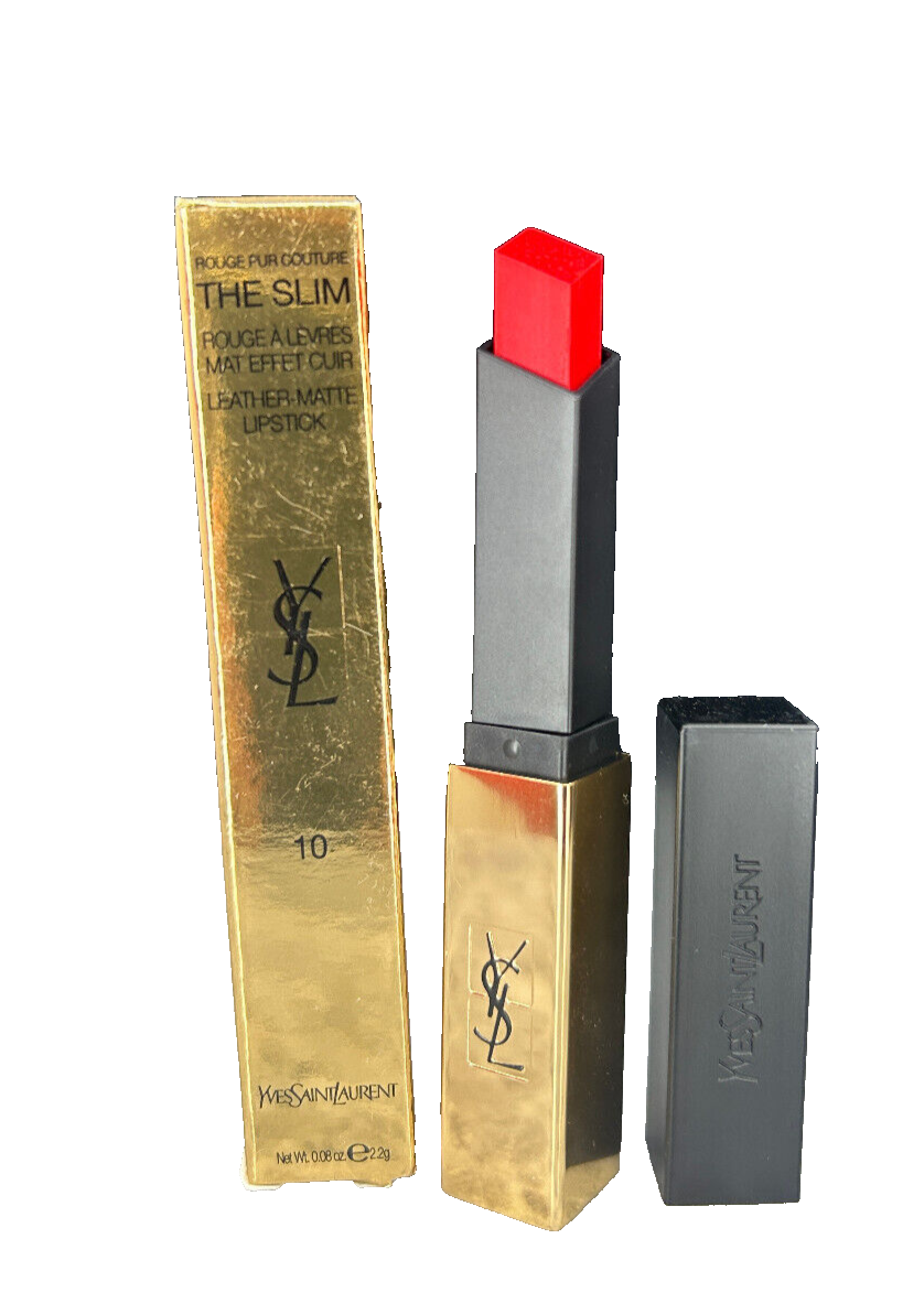 Yves Saint Laurent  The Slim LEATHER  MATTE LIPSTICK  #10 CORAIL- 2g/0.07oz-NIB