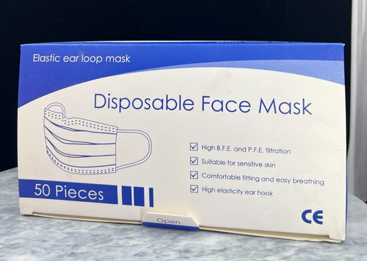 Disposable Face Mask, Surgical Mask - 50pieces - NEW