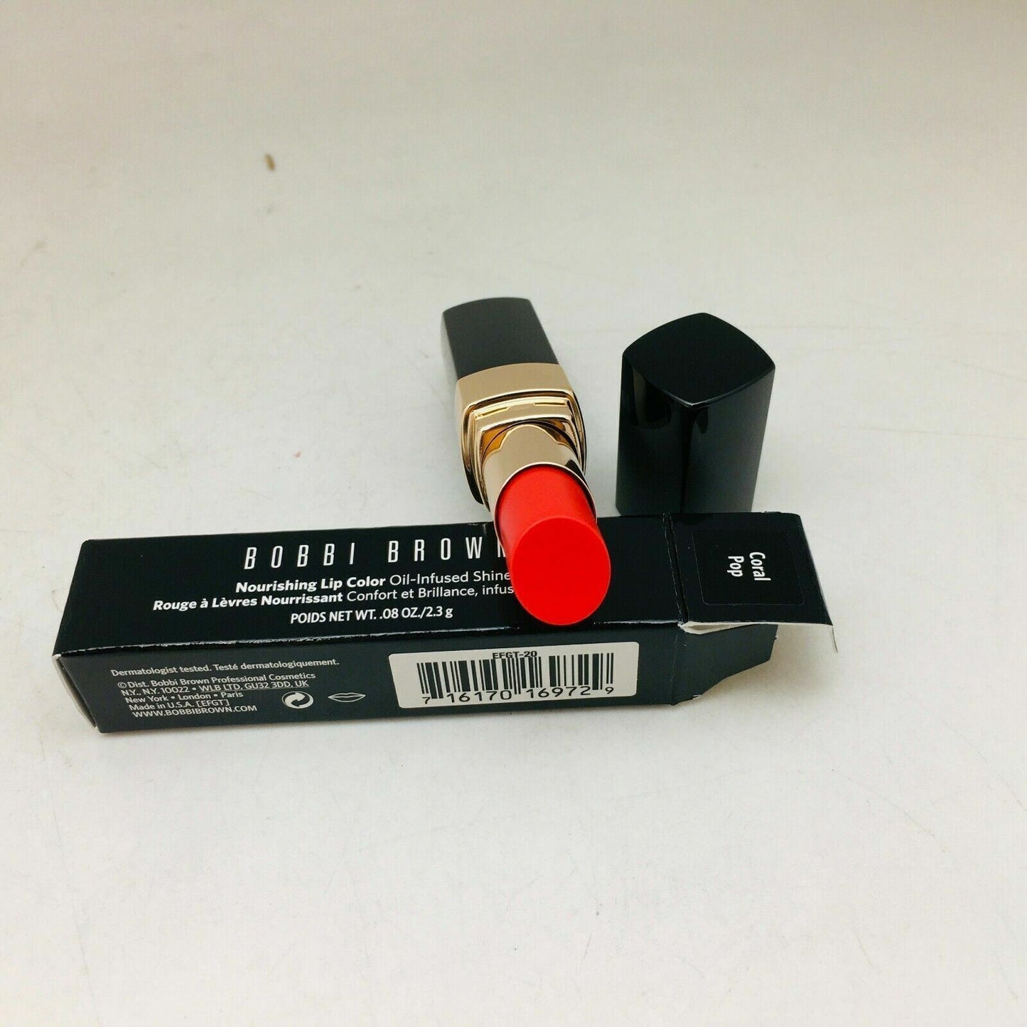 Bobbi Brown Nourishing Lip Color Oil Infused Shine #CORAL POP - 0.08oz/2.3g  NIB