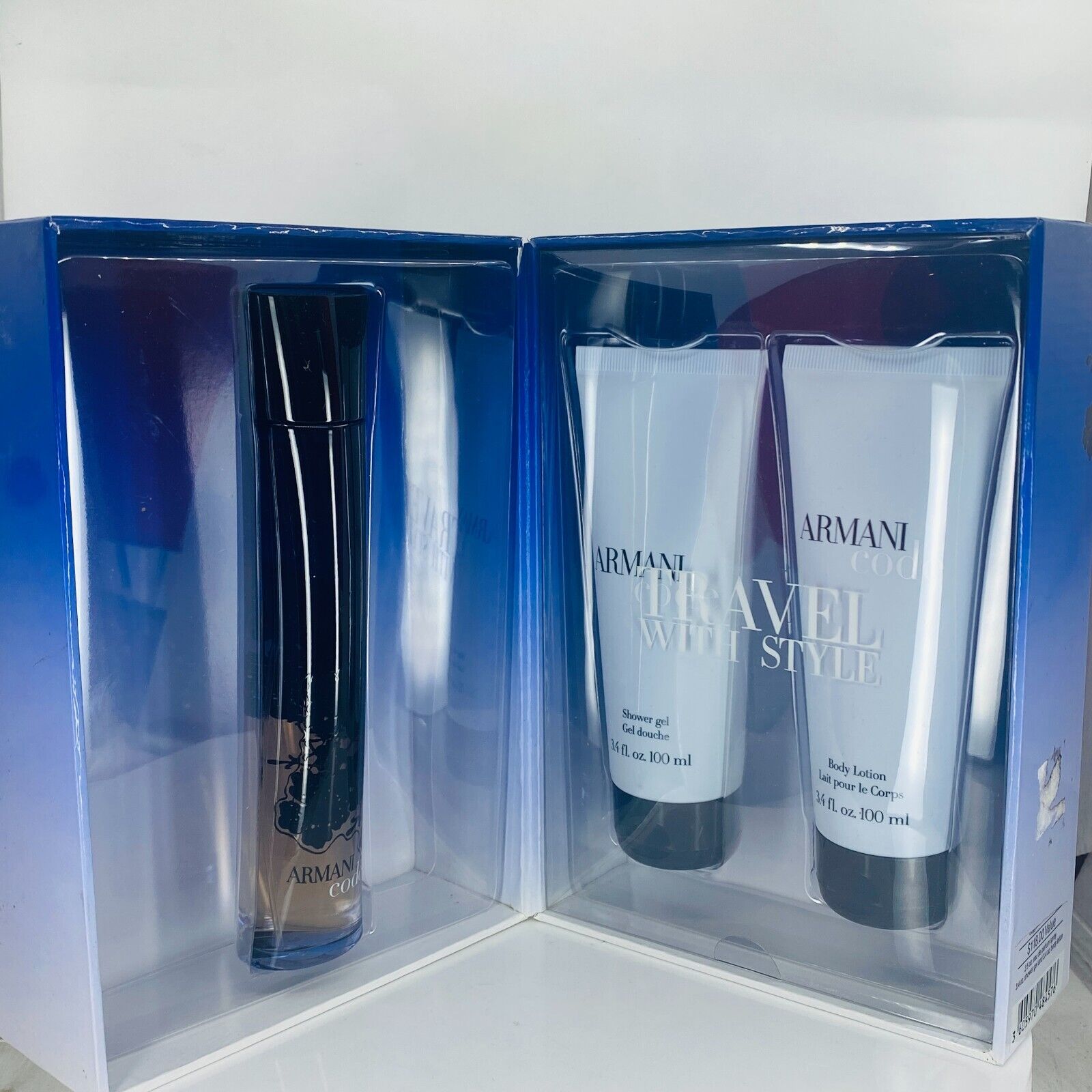 ARMANI CODE EDP ,SHOWER GEL& BODY LOTION -  Travel With Style 3pcs set - NIB