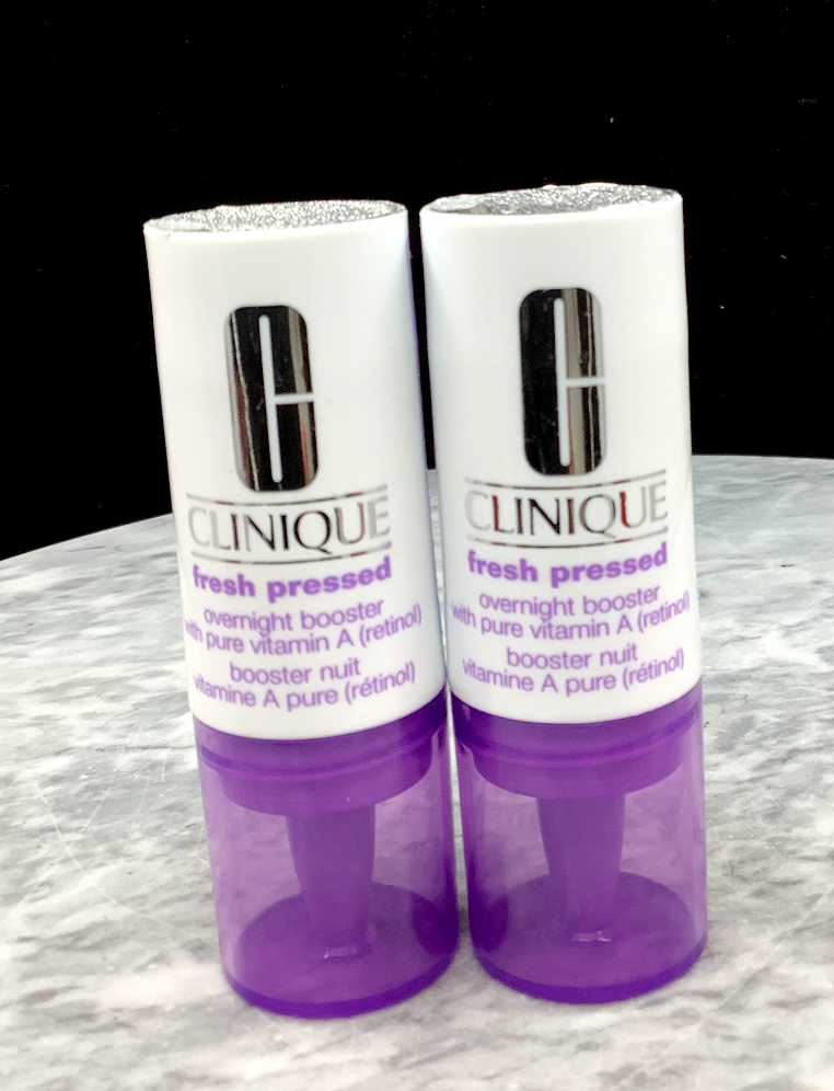 CLINIQUE FRESH PRESSED OVERNIGHT BOOSTER WITH PURE VITAMIN A LOT OF 2!!~ 0.20 OZ