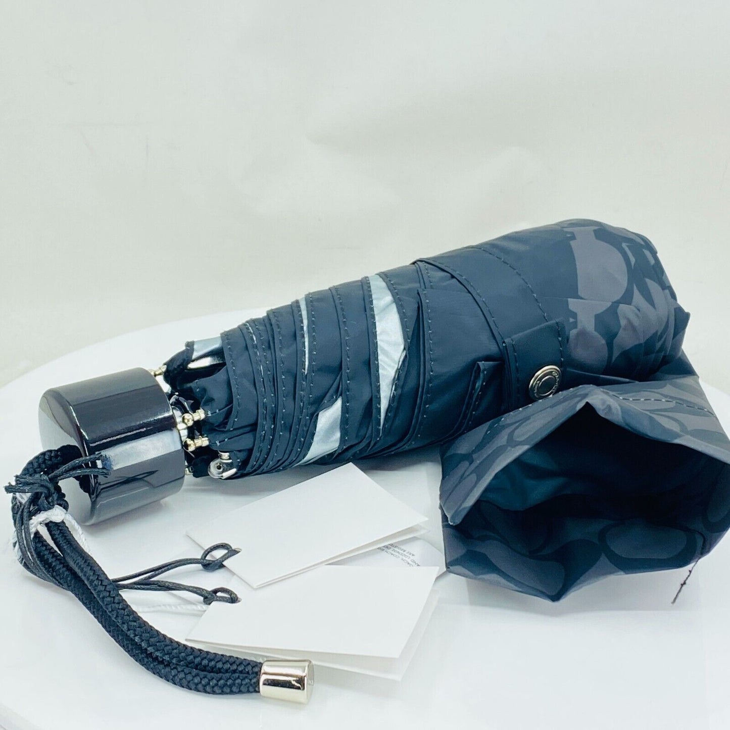 Coach UV Protection Mini Signature Umbrella C4322 Graphite  - NWT