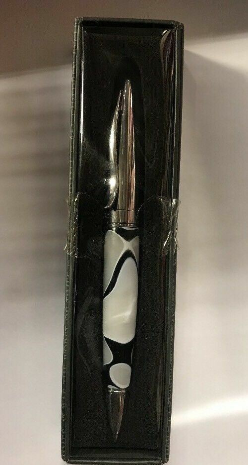 Argento Shiny Metal And Marble Ball Point Pen ~collector’s  Item.