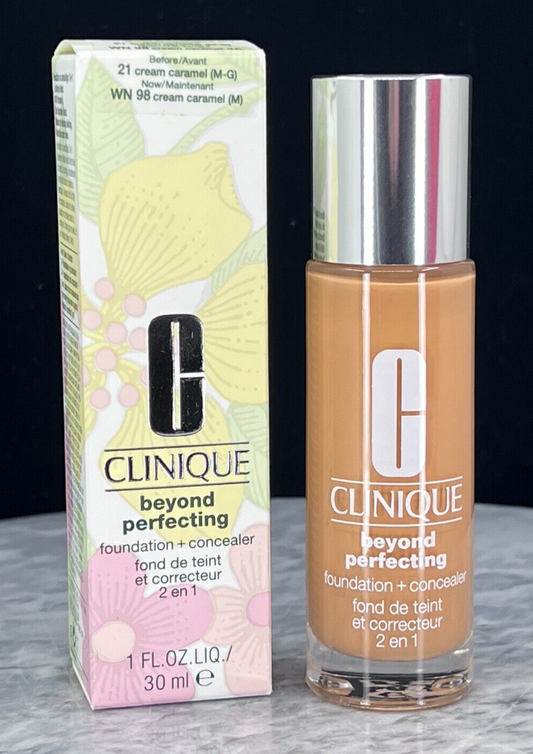 Clinique Beyond Perfecting Foundation+Concealer #WN 98 Caramel(M)  - 1oz (NIB)