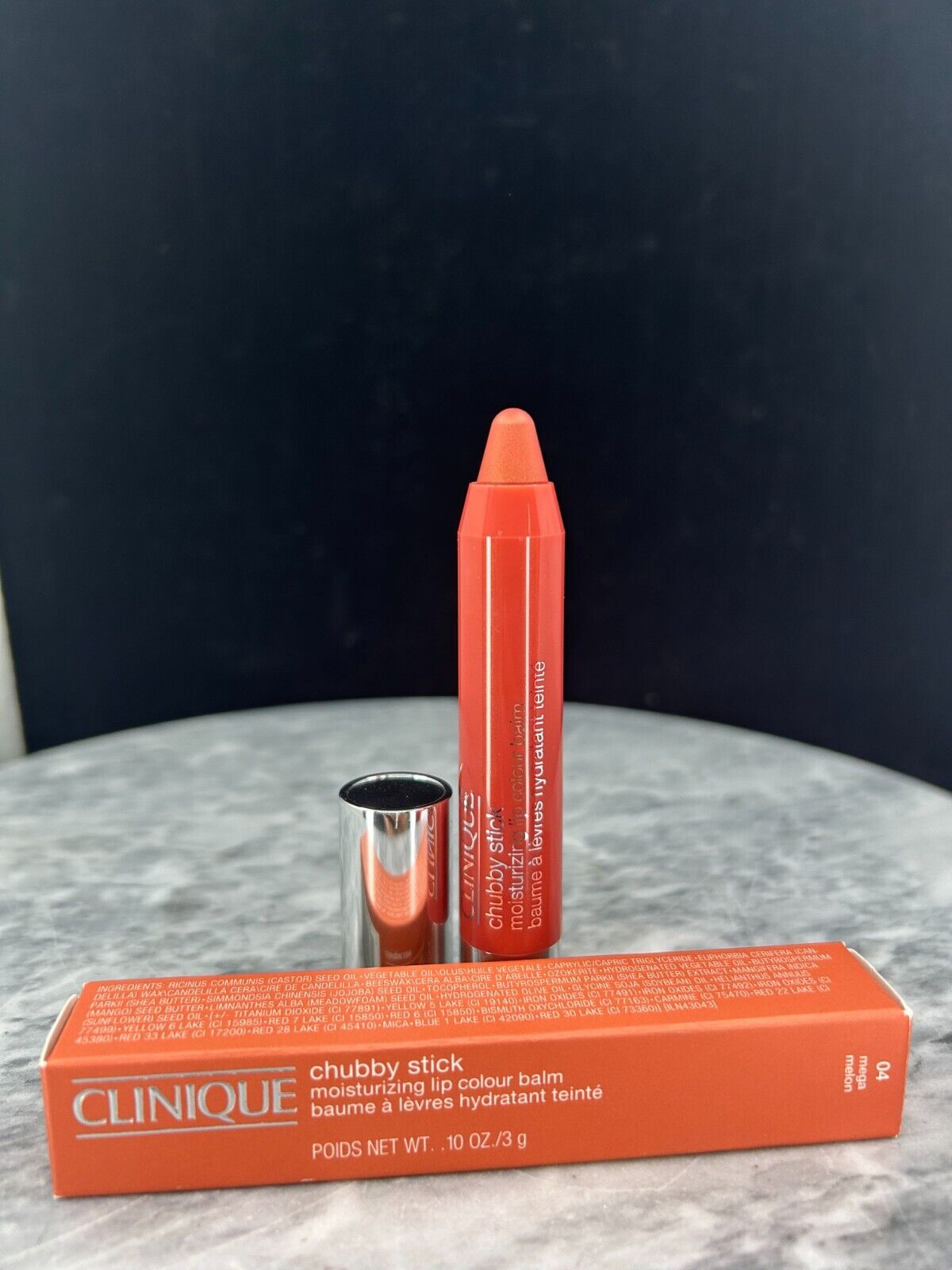 Clinique CHUBBY STICK Moisturizing Lip Color Balm #04 MEGA MELON - 0.10oz - NIB