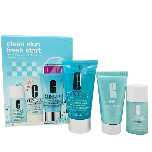 CLINIQUE Acne Solutions Clinical Clearing Gel+Cleansing Gel+Clearing Jelly KIT