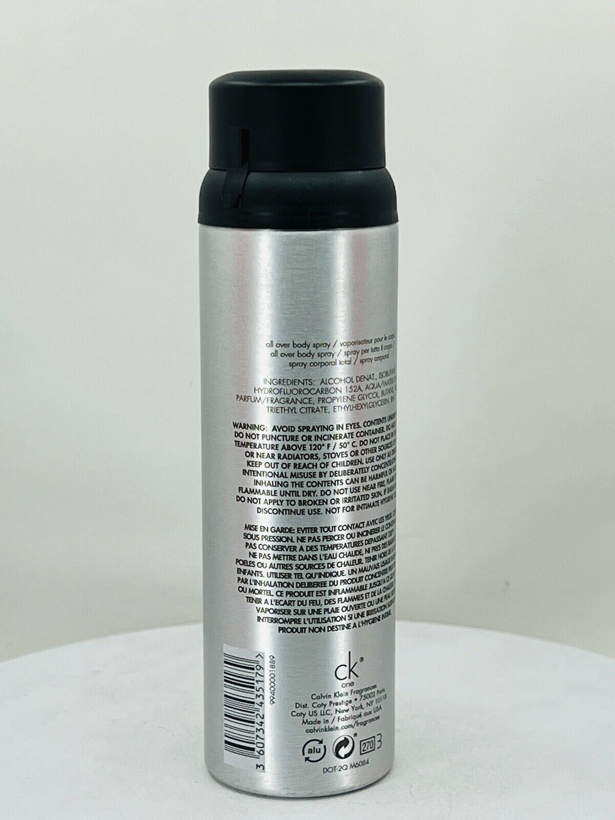 Calvin Klein One All Over Body Spray -5.4oz (New)