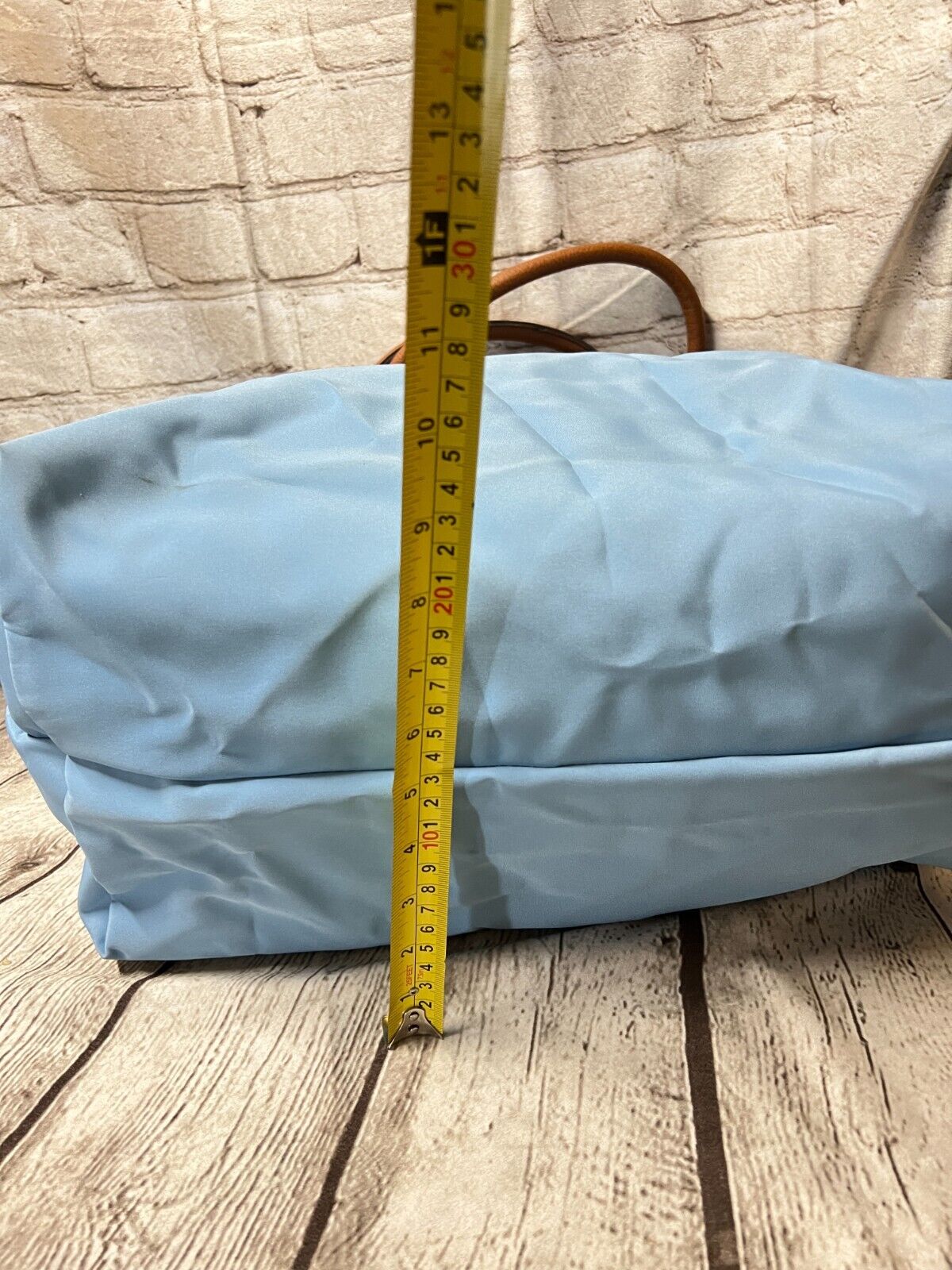 AZZURA LARGE WIDE ZIPPERED TOTE BAG W/FLAP  #SKY BLUE - NEW *CHECK DES^