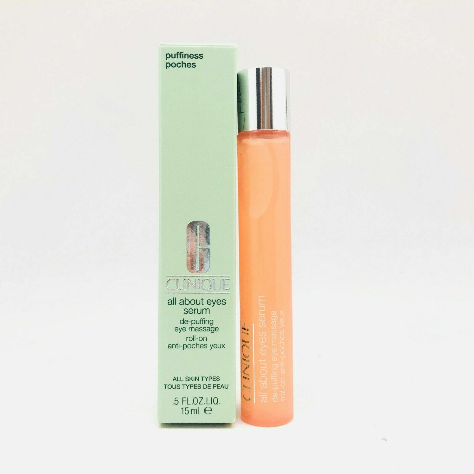 Clinique All About Eyes Serum De-puffing Eye Massage - 0.5 oz/15 ml - NIB