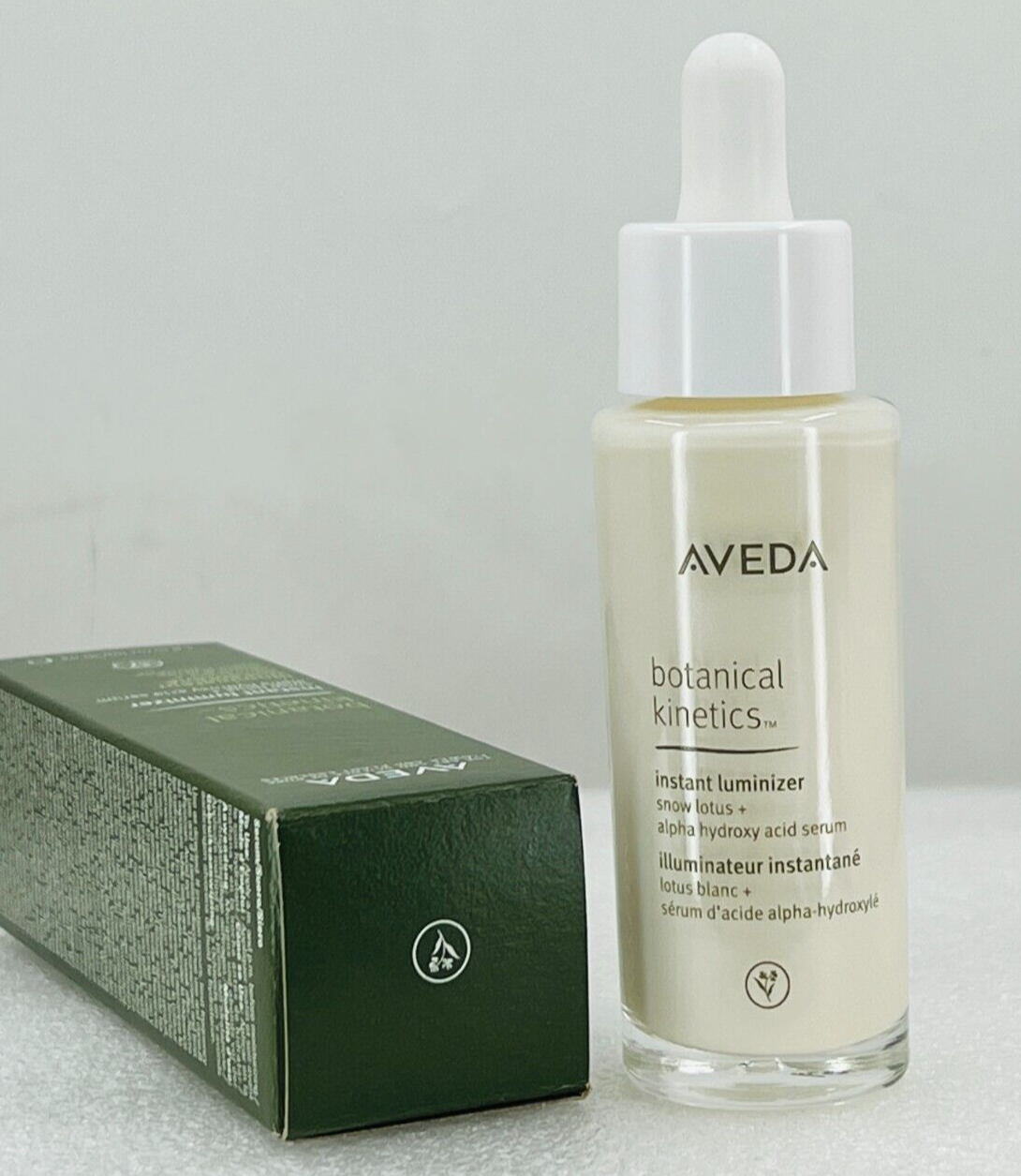 Aveda Botanical Kinetics Instant Luminizer Snow Lotus + Alpha Serum - 1oz - NIB