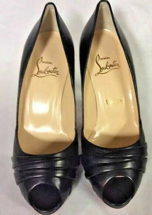 Christian Louboutin Matrinana Napa Pump Sandal ~ BK01 Black ~ Size 36, NIB