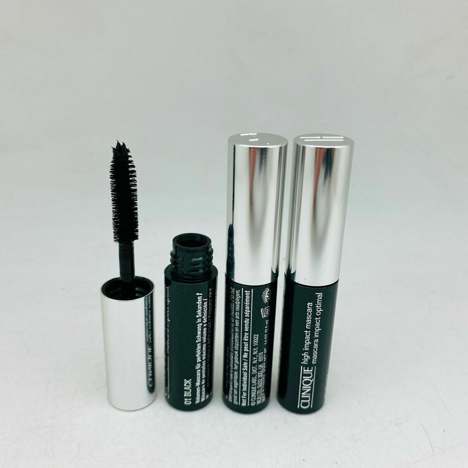 CLINIQUE High Impact Mascara #01 BLACK ~ Travel Size - 0.14oz/3.5mL