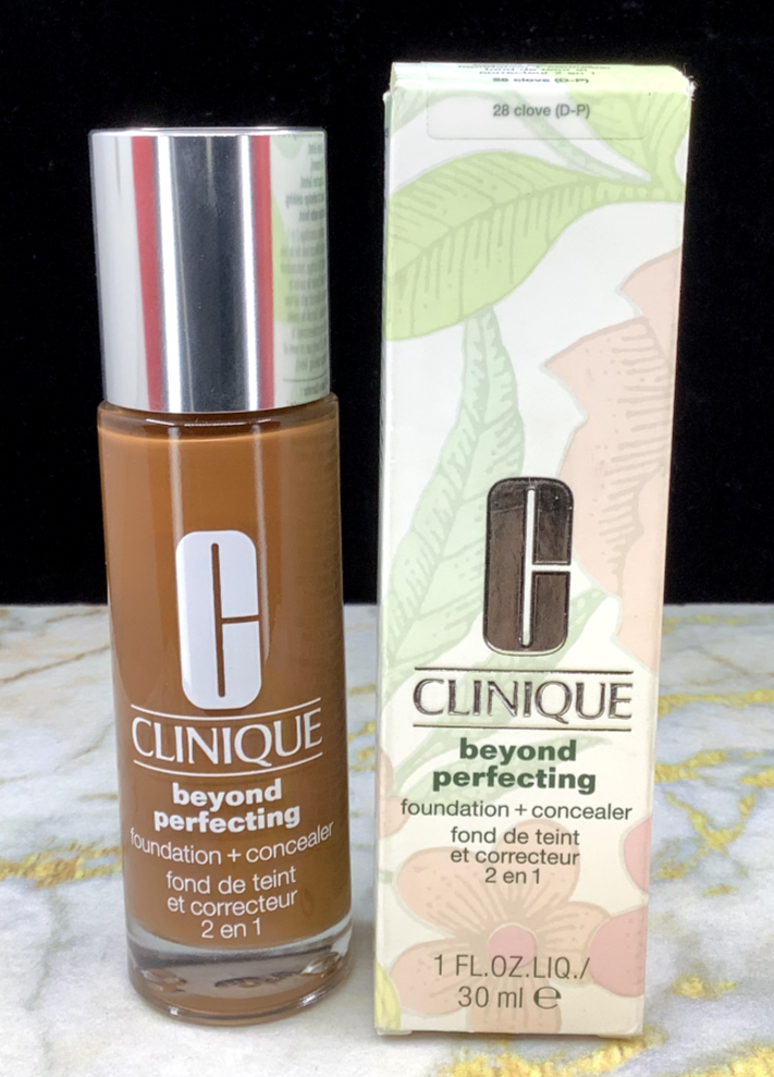 CLINIQUE BEYOND PERFECTING FOUNDATION + CONCEALER 2 EN 1 ~28 CLOVE(D-P) 1 OZ