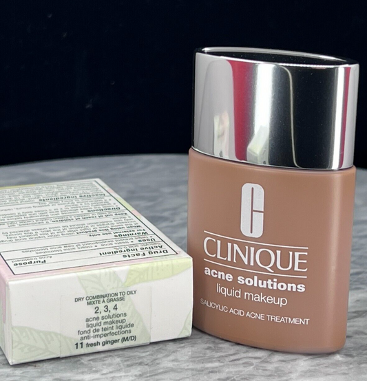 Clinique Acne Solutions liquid Makeup #11 Fresh Ginger (M/D)-1 oz (NIB)