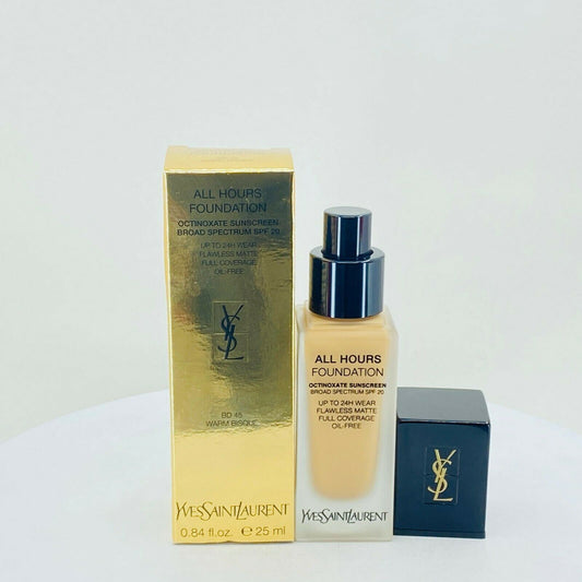 YSL All Hours FLAWLESS Matte Oil free Foundation - 0.84oz#BD 45 Warm bisque- NIB