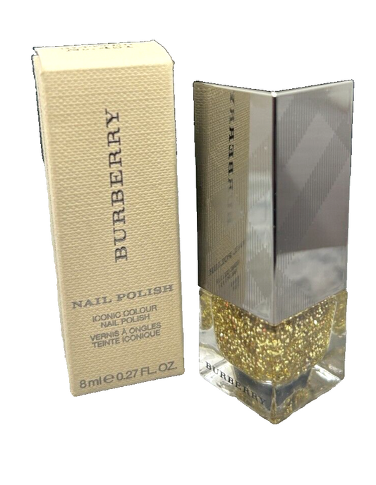 Burberry Iconic Colour Nail Polish - 8mL/0.27fl oz #GOLD GLITTER 451 - NIB