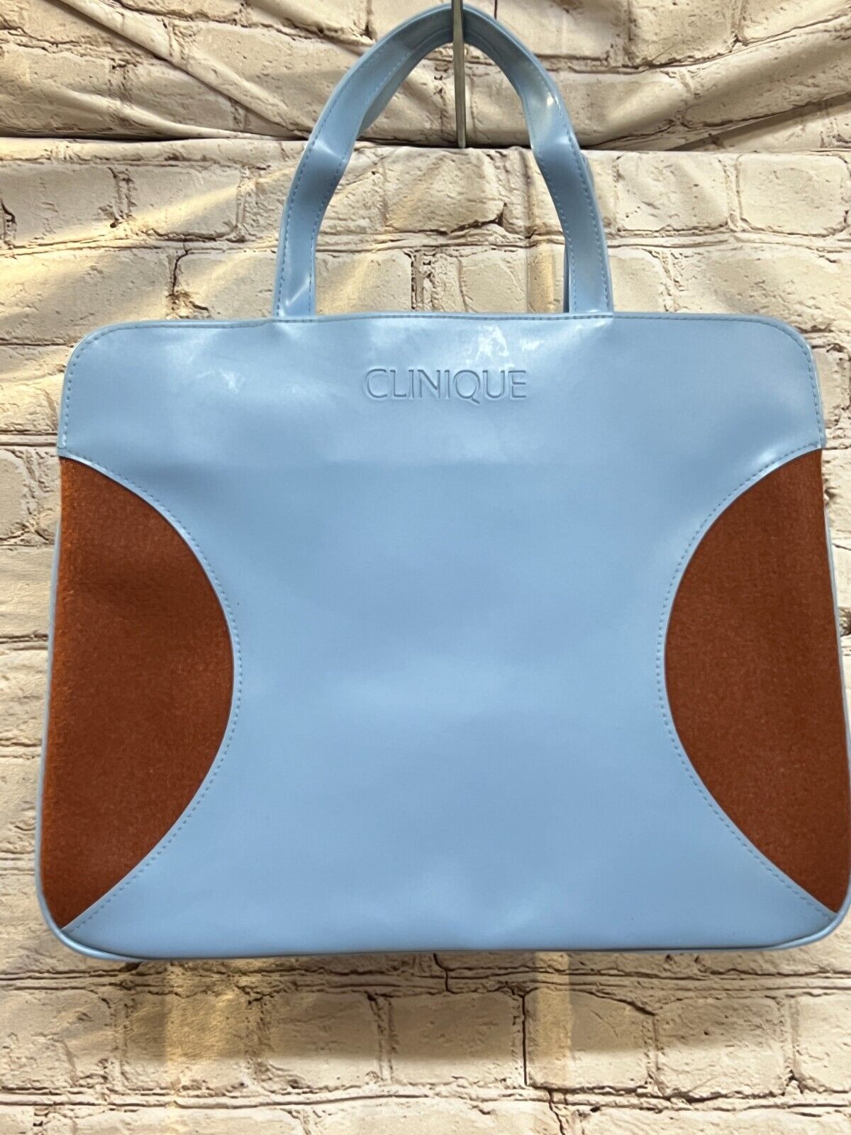 Clinique Light Blue & brown colored tote bag- (New)