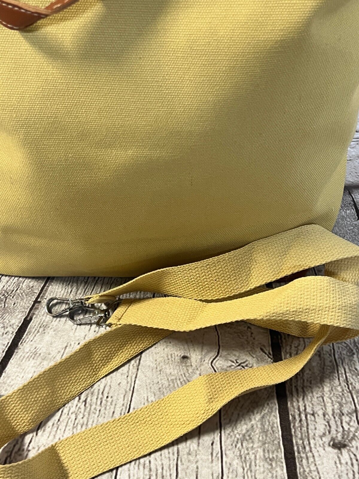 Canvas Tote /Zip Top Closure by Tanger Outlet ~ Muted  Yellow - New