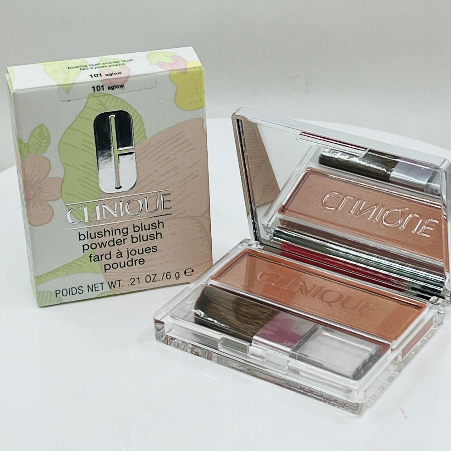 CLINIQUE Blushing Blush Powder Blush 101 AGLOW 0.21 oz / 6 g (NIB)