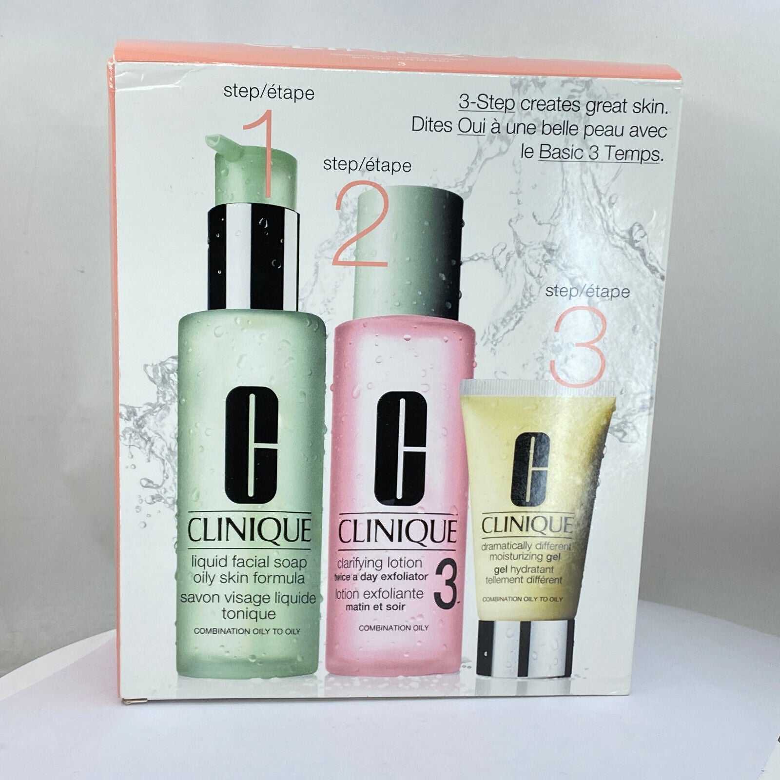 Clinique 3-Step Skin Care System, Skin Type  #3 Combination Oily to Oily - NIB