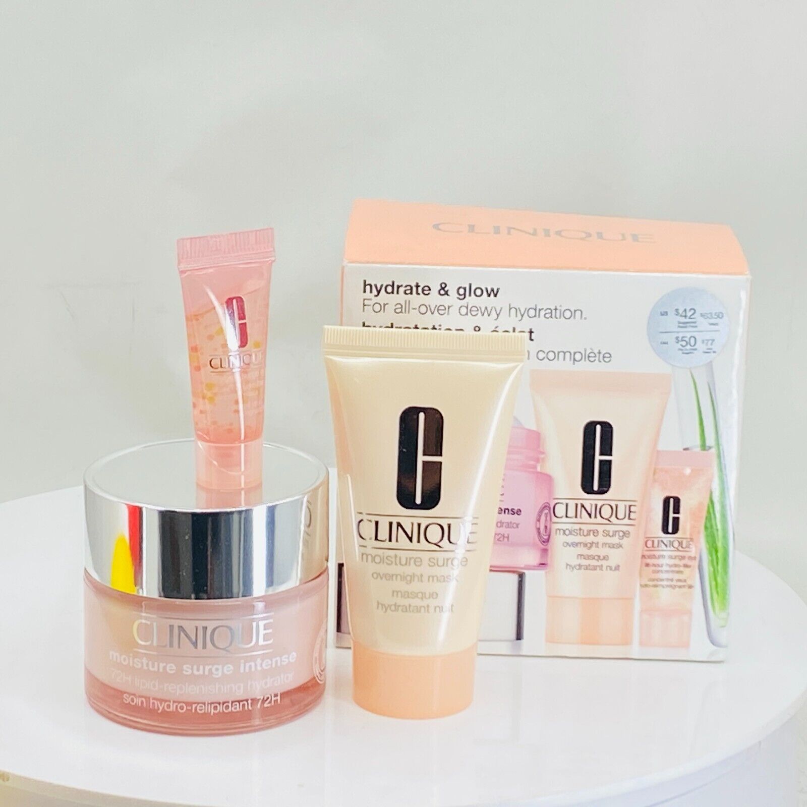 Clinique Hydrate & Glow 3 pcs set hydrator mask eye filler  - NIB