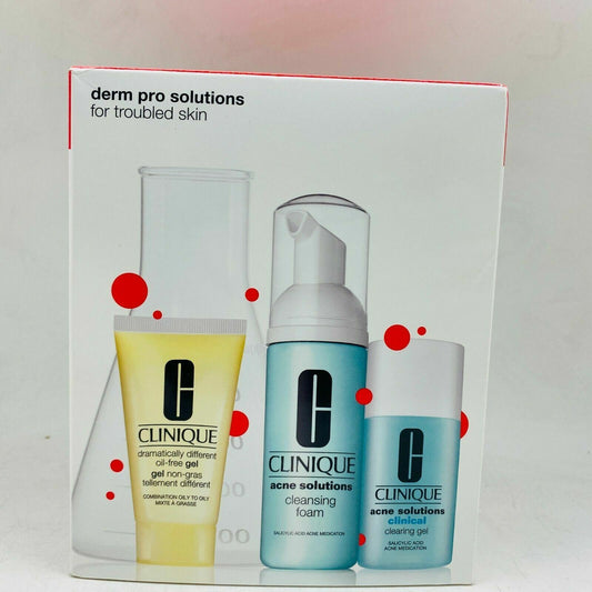 Clinique 3 Pcs Derm Pro Solutions For Troubled Skin NiB trio set - NIB