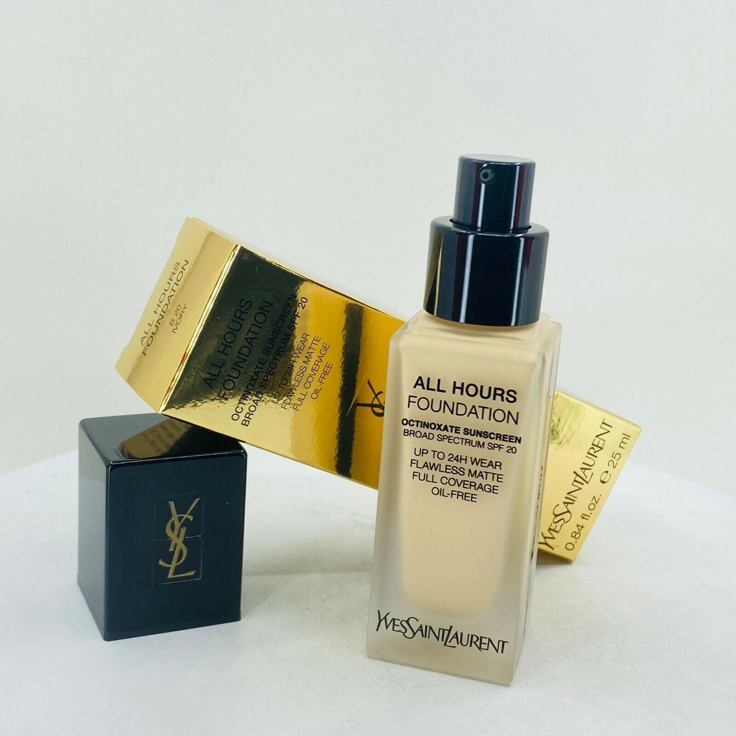 YSL All Hours FLAWLESS Matte Oil free Foundation - 0.84oz #B 20 IVORY - NIB