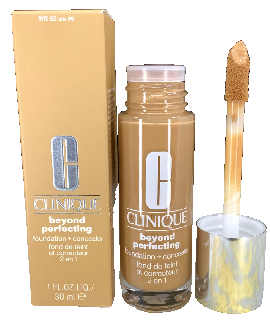 CLINIQUE BEYOND PERFECTING FOUNDATION + CONCEALER 2 EN 1 WN82 LATTE(M) 1 OZ