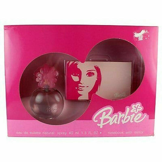 BARBIE   2PCS SET (EAU DE TOILETTE 40ML + NOTEBOOK WITH MIRROR) - NIB ~RARE~~