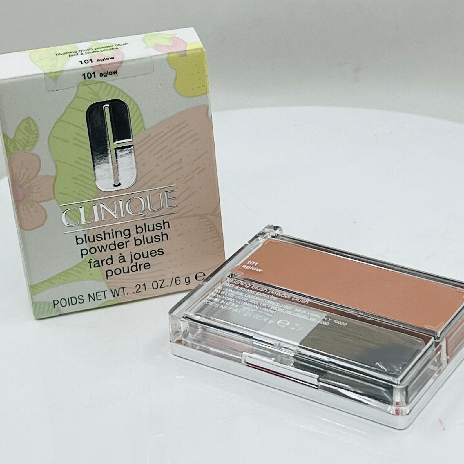 CLINIQUE Blushing Blush Powder Blush 101 AGLOW 0.21 oz / 6 g (NIB)