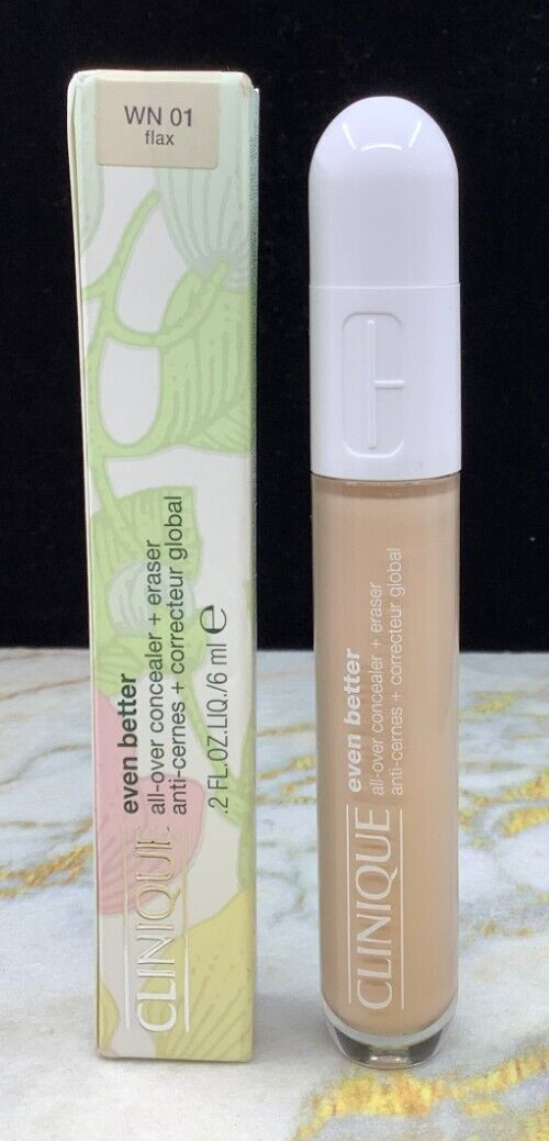 CLINIQUE EVEN BETTER ALL-OVER CONCEALER + ERASER WN 01 FLAX 0.2 OZ