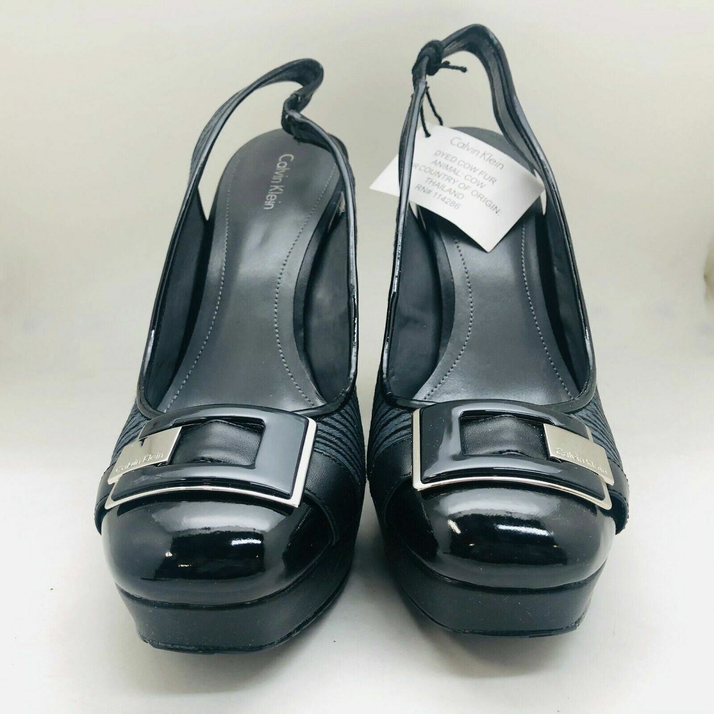 Calvin Klein Lisesett OP ZB Heels Shoe For Her ~ Style E5129 ~ Grey & Black ~NIB