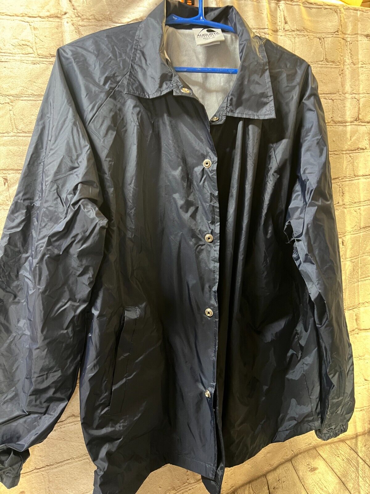 Augusta Sportswear BLACK Coach's Rain Jacket Windbreaker Adult XL-(New)