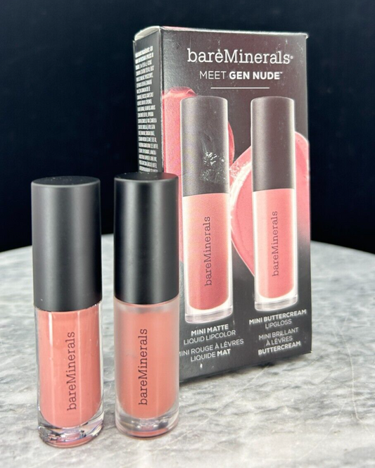 BAREMINERALS Meet Gen Nude ~ Mini Lipcolor & Lipgloss Set - HOLIDAY SALE !