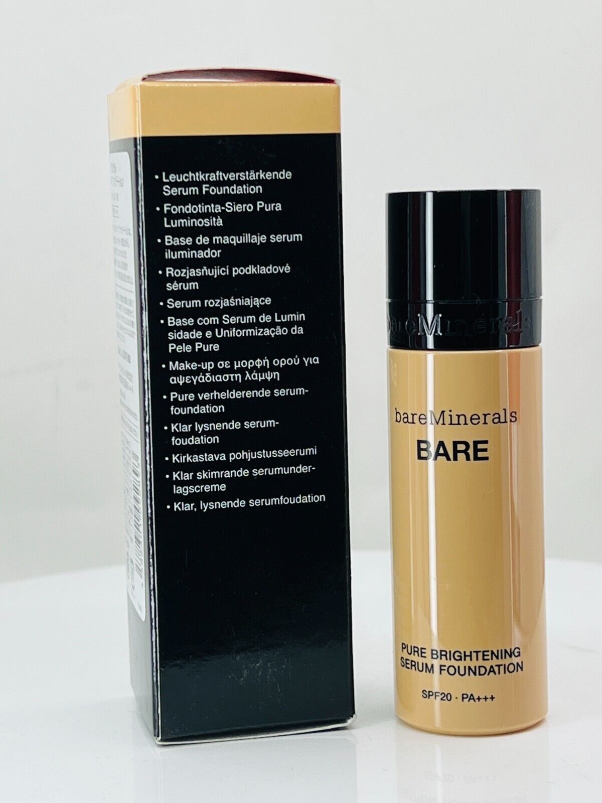 Bare minerals BARE Pure Brightening Serum Foundation #BARE LINEN -1oz ~ RARE !!!