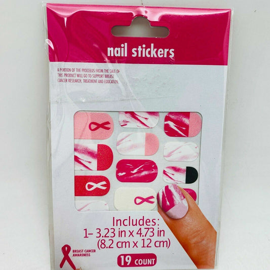 Breast Cancer Awareness Nail Art Stickers 19 Count - new