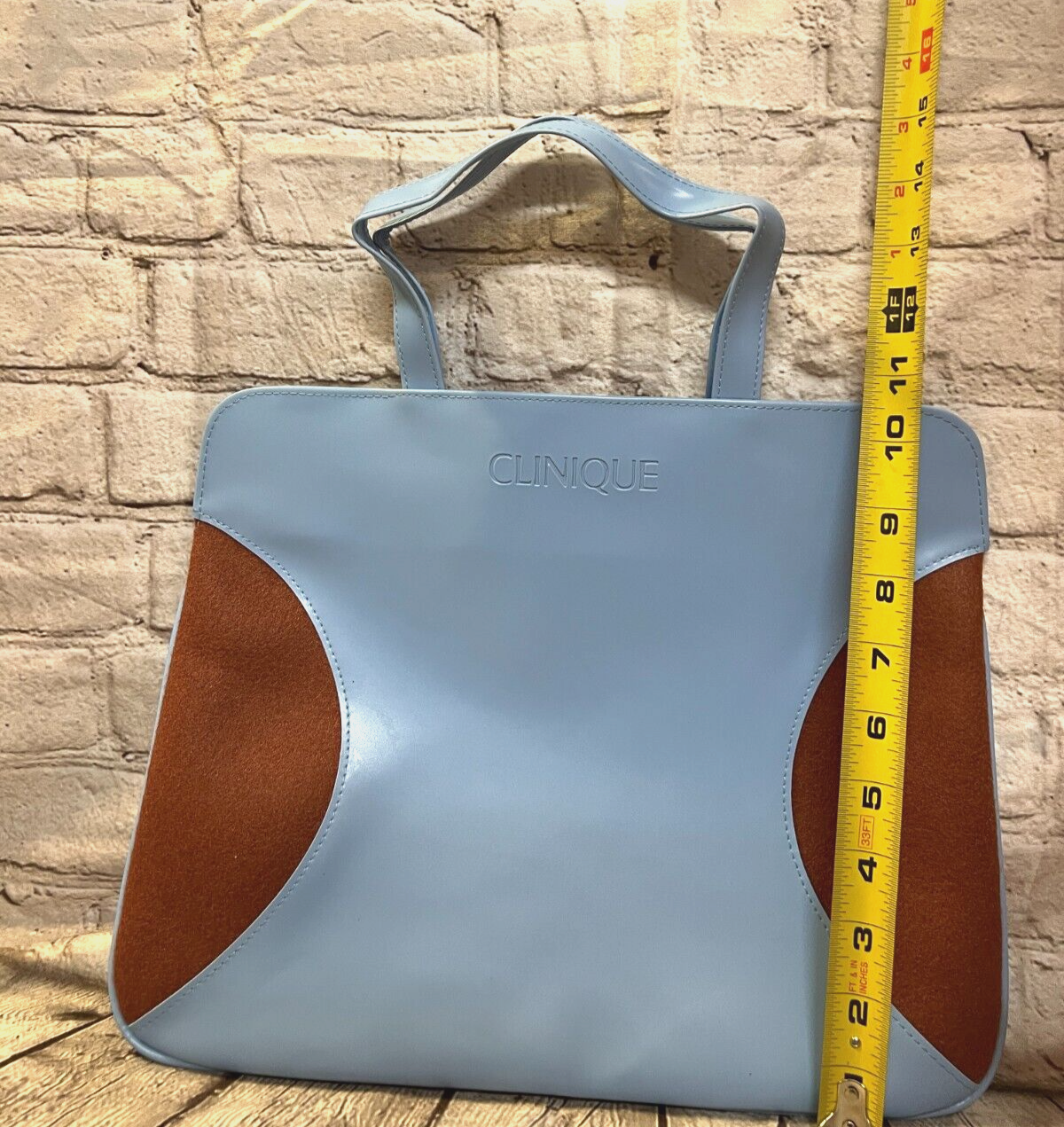 Clinique Light Blue & brown colored tote bag- (New)