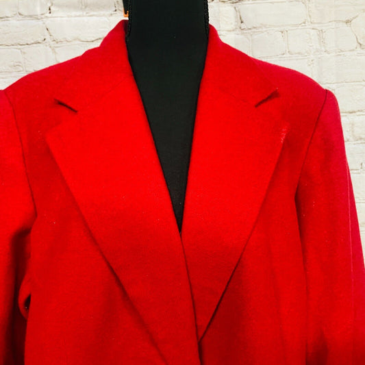 Vintage 100% Wool Blazer Women's Size 18W Red Sag Harbor Coat - NEW W/DEFECTS