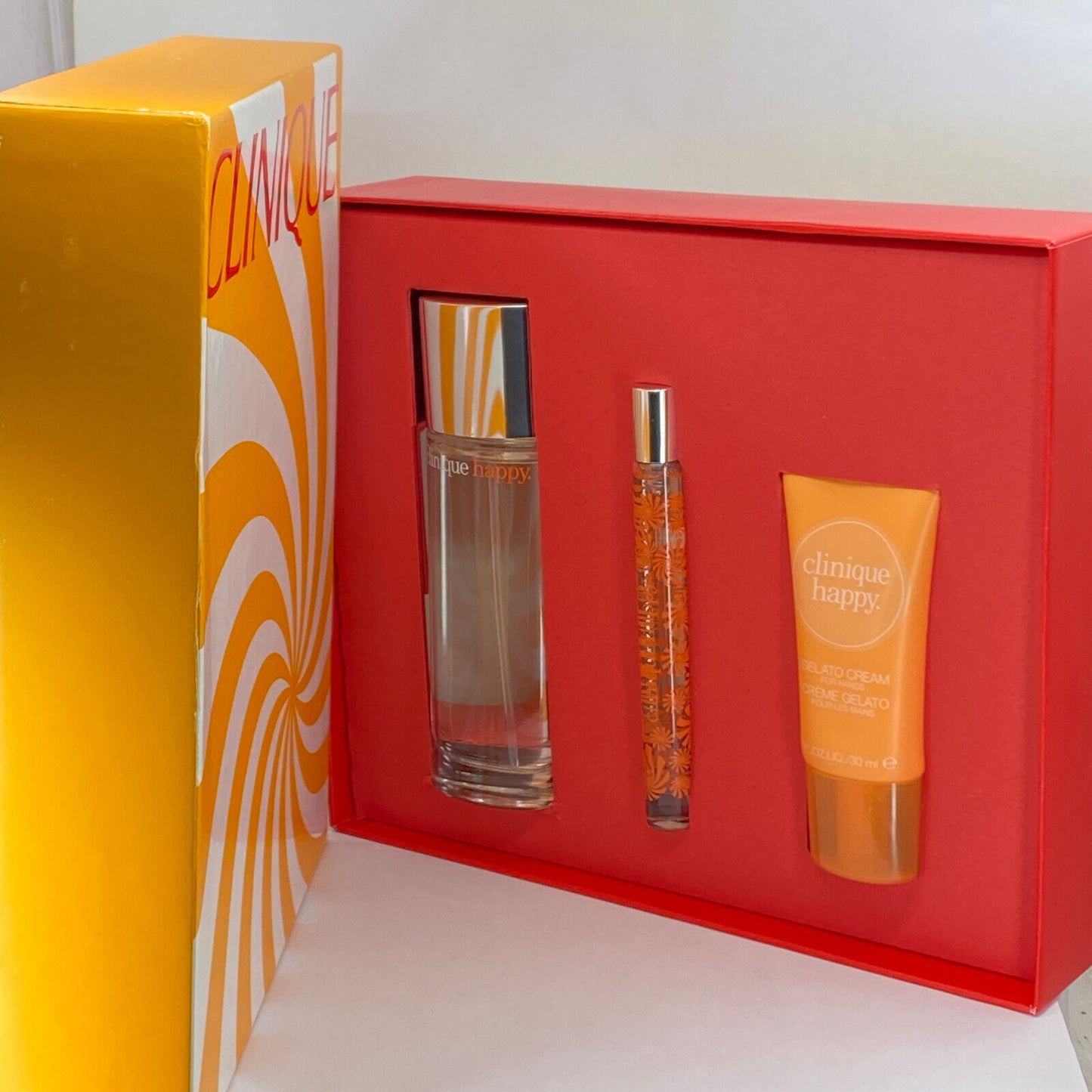 Clinique Happy 3 PC Gift Set - Perfume 50ML, Hand cream 30ML, Spray 10ml - NIB