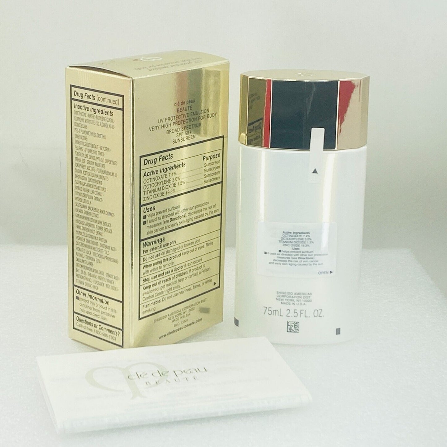 Cle De Peau Beaute Emulsion Very High Protection for Body SPF 50 - 2.5oz - NIB