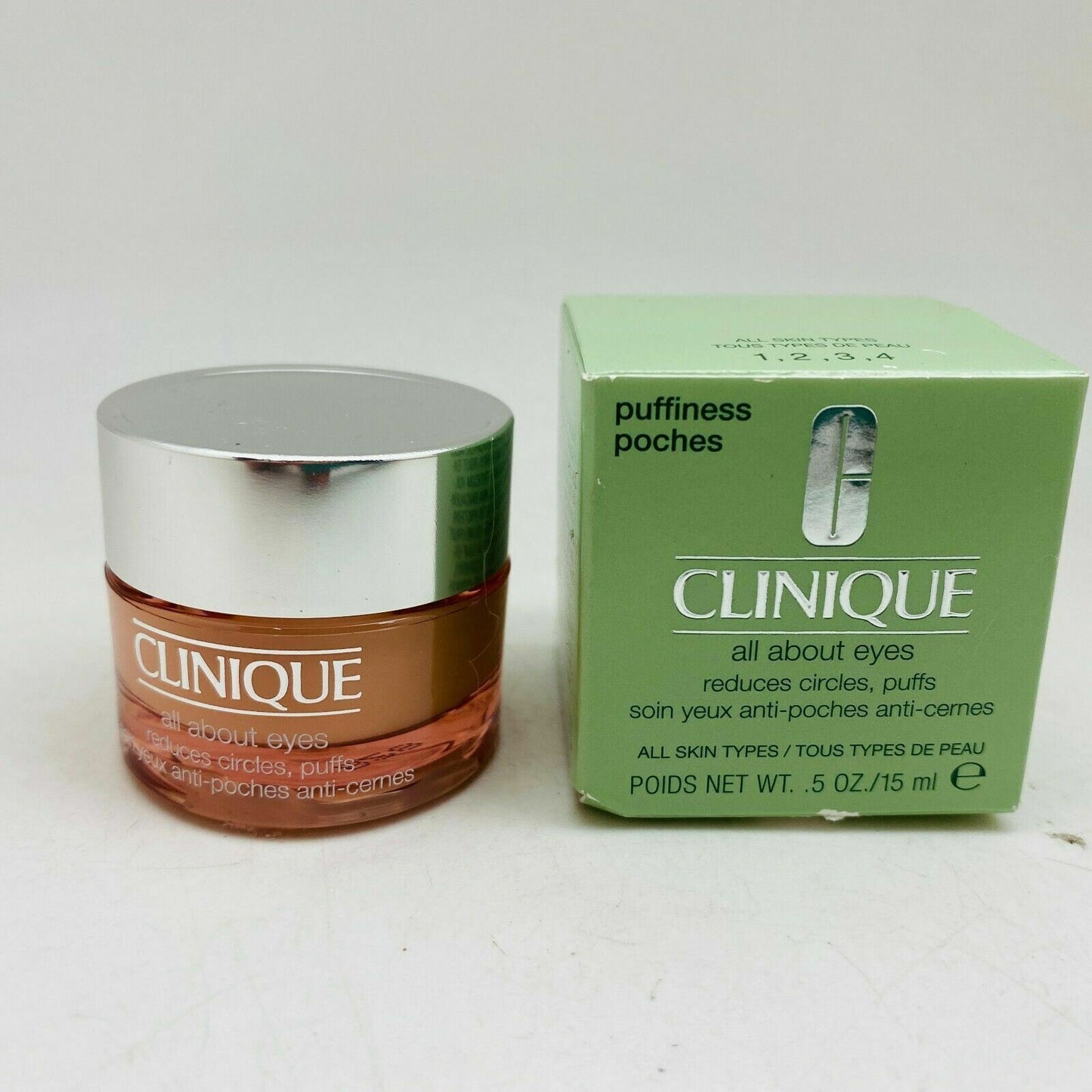 Clinique All About Eyes Reduces Circle & Puffiness Poches ~ 0.5 oz, NIB **CHECK