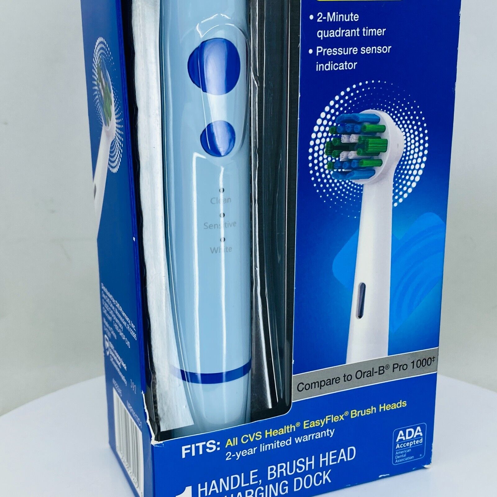 CVS Easy Flex Pro Premium Rechargeable Toothbrush Timer Antibacterial - NIB