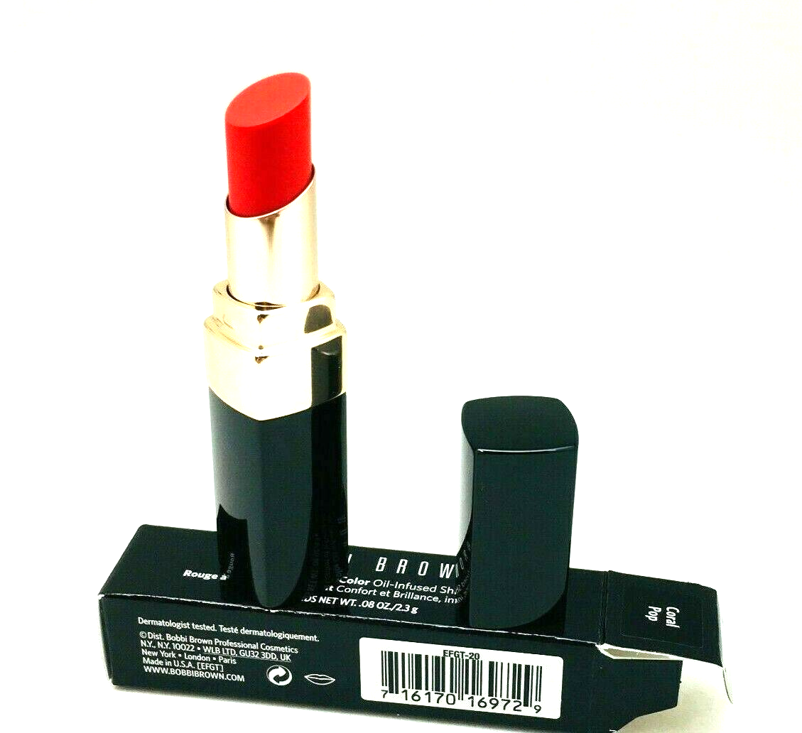 Bobbi Brown Nourishing Lip Color Oil Infused Shine #CORAL POP - 0.08oz/2.3g  NIB