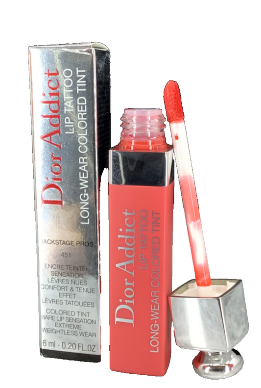 DIOR ADDICT LIP TATTO LONG WEAR COLORED TINT 451 NATURAL CORAL 0.20 OZ